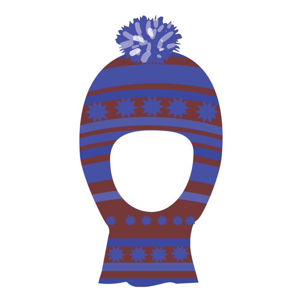 Blue winter hat icon cartoon vector. Cold clothes vector