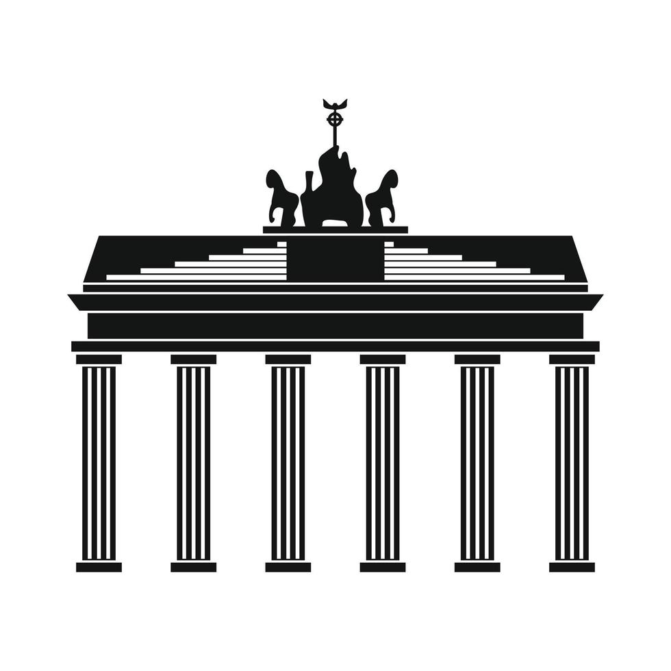 Brandenburg gate icon in simple style vector
