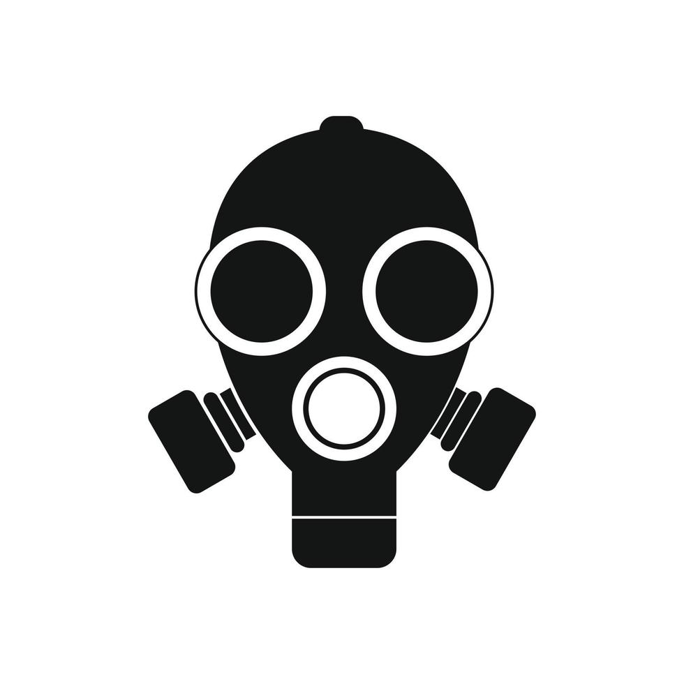 Gas mask black simple icon vector