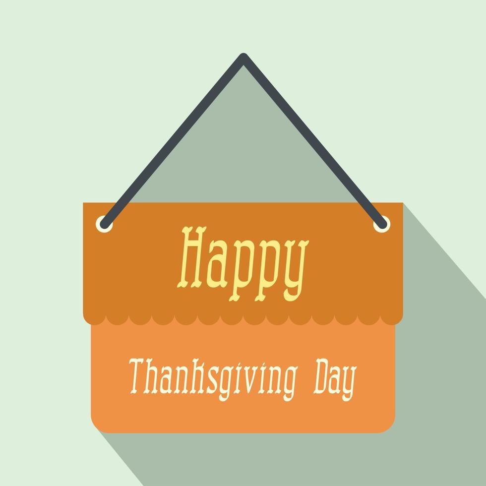 Signboard thanksgiving flat icon with shadow vector