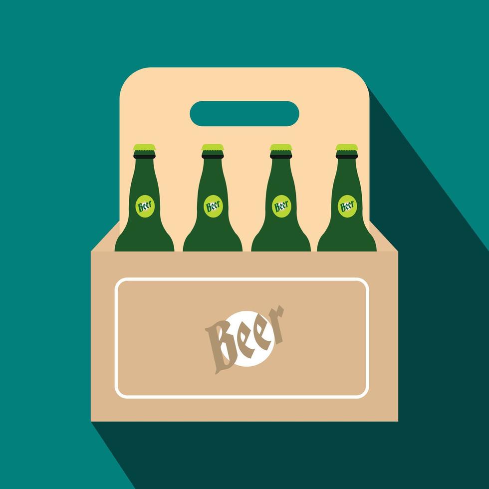 Packaging with beer flat icon vector