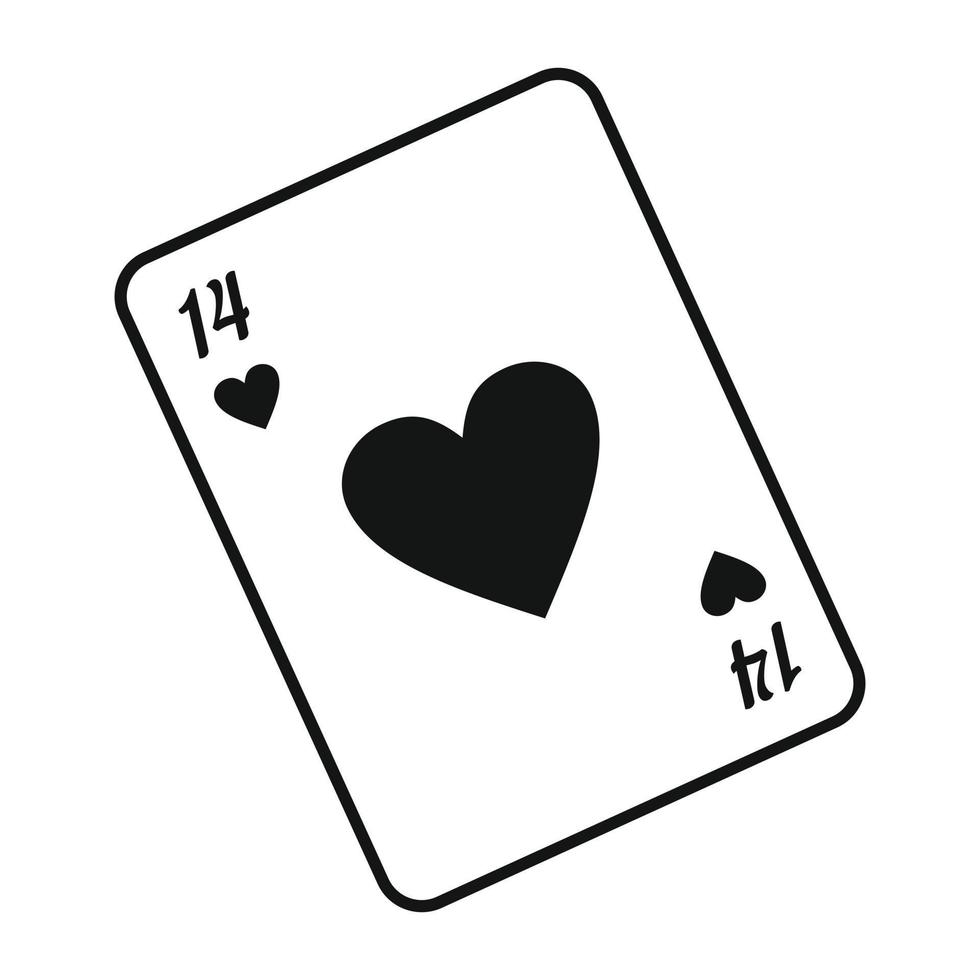 Playing card with heart vector