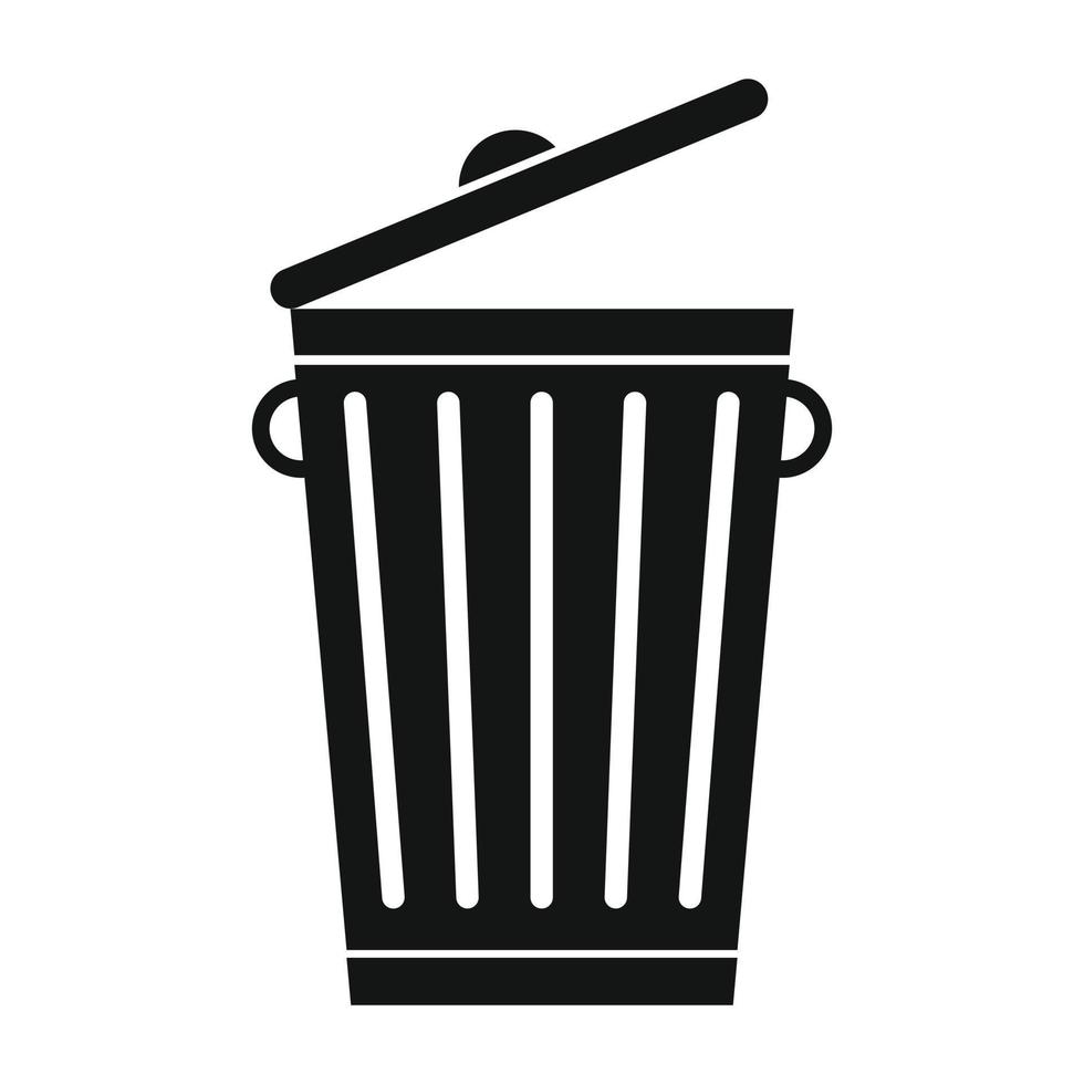 Trash can black simple icon vector