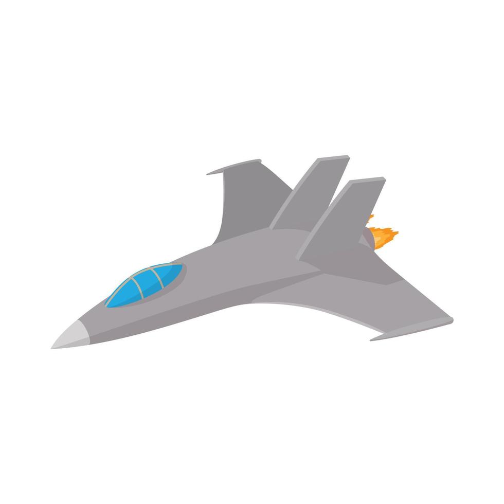 icono de aviones militares, estilo de dibujos animados vector