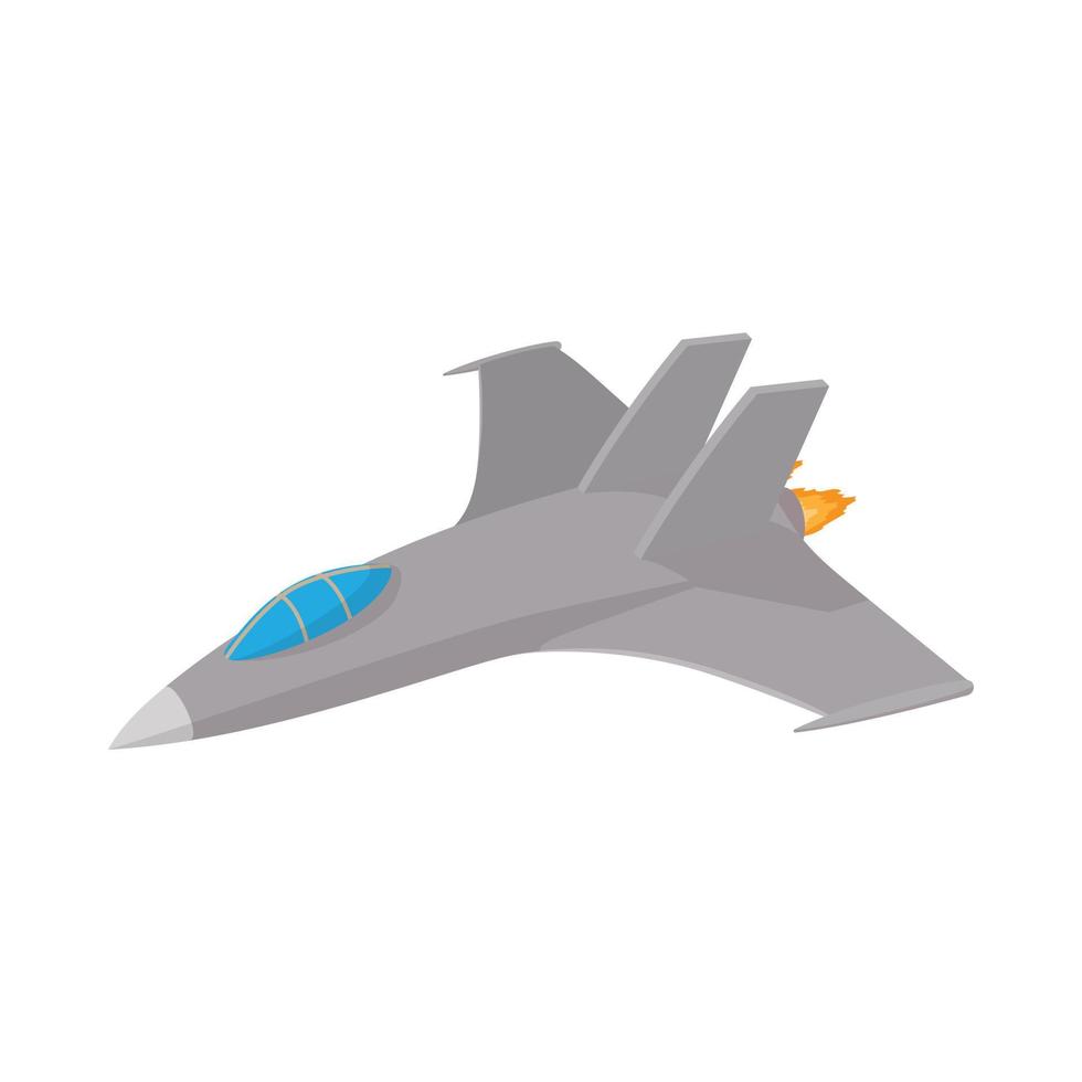 Military aircraft icon, cartoon style vector