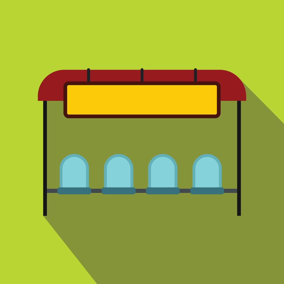 Bus stop station icon, flat style vector