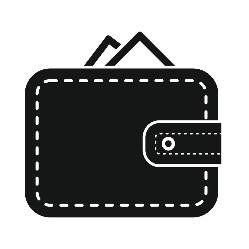 Wallet with card and cash icon, simple style vector