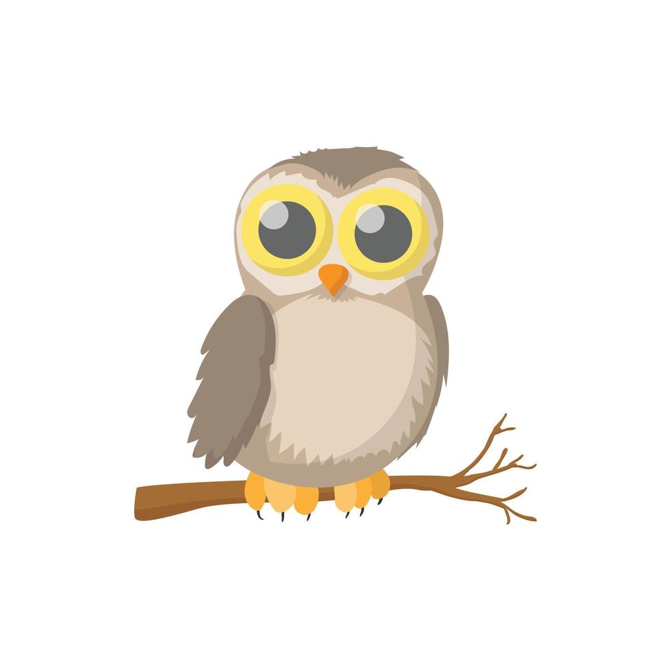 Owl icon, cartoon style vector
