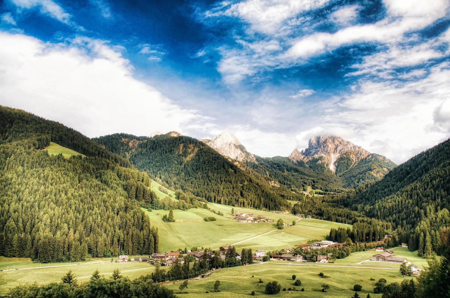 the splendid Val Pusteria in the heart of the Dolomite mountains in Trentino Alto Adige, on the border with Austria photo