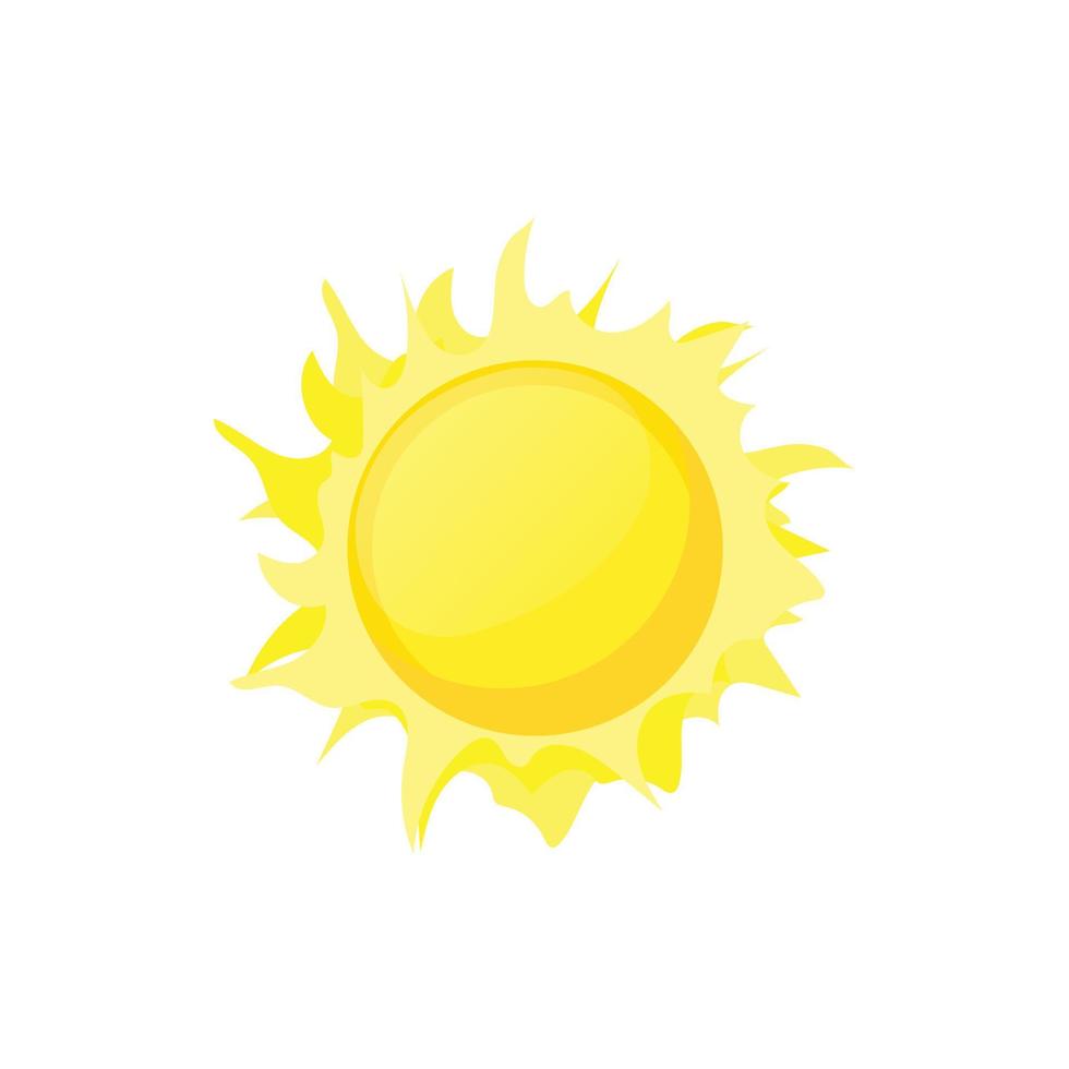 Sun icon in cartoon style vector