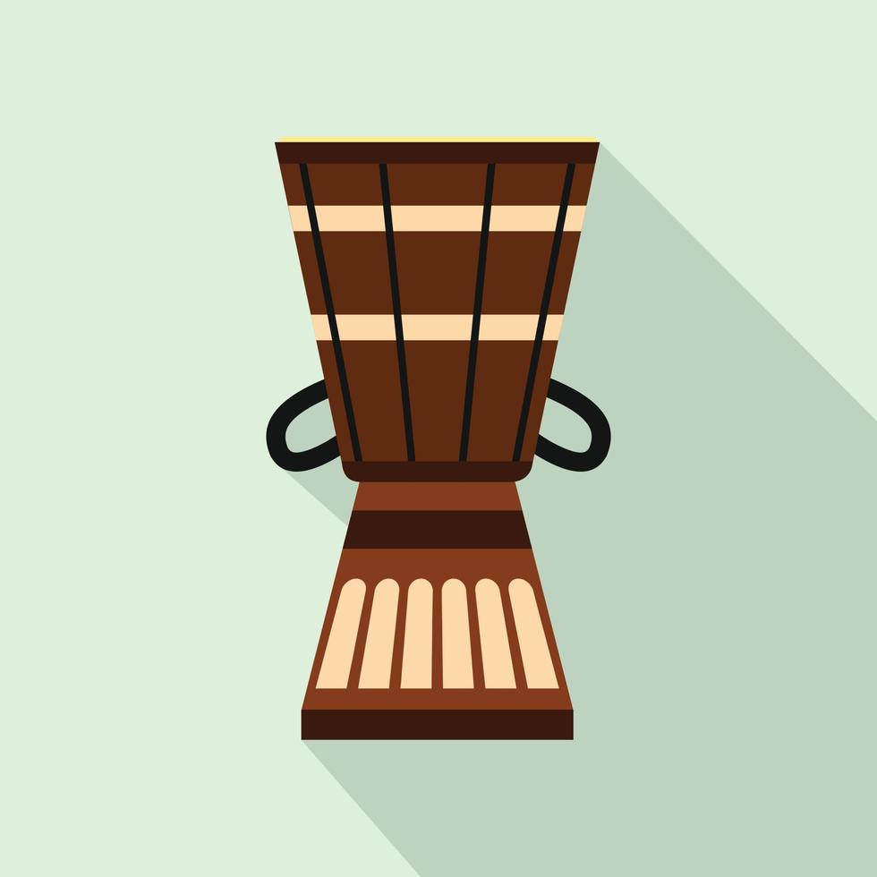 Australian ethnic drum icon, flat style vector