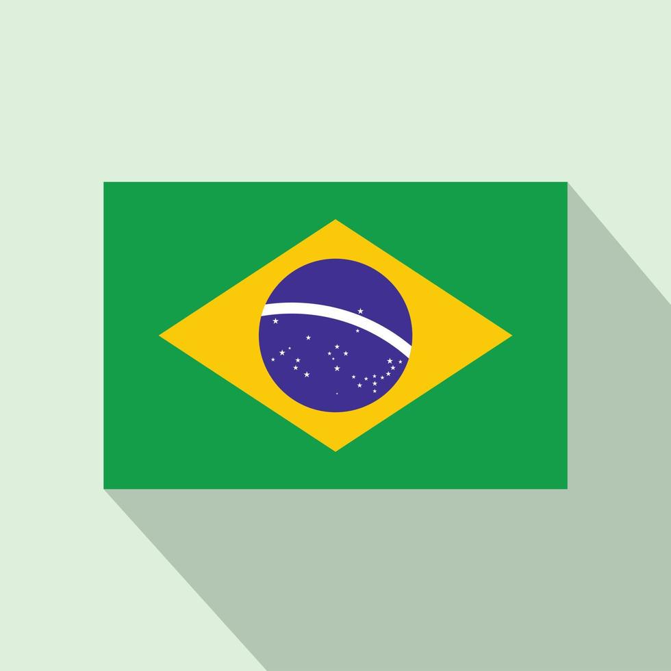 Flag of Brazil icon, flat style vector