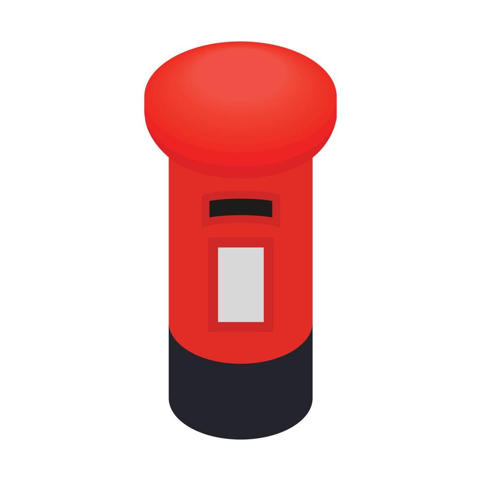 London red mail box icon, isometric 3d style vector