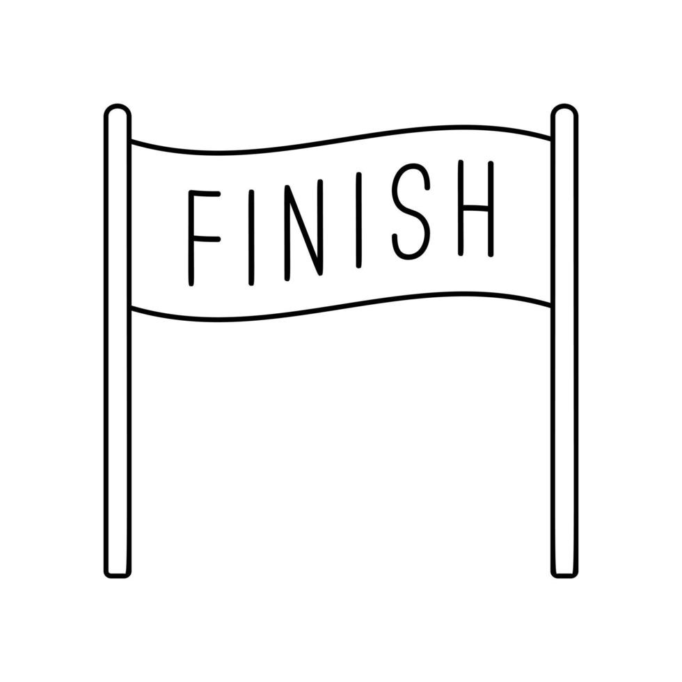 Finish banner line icon vector
