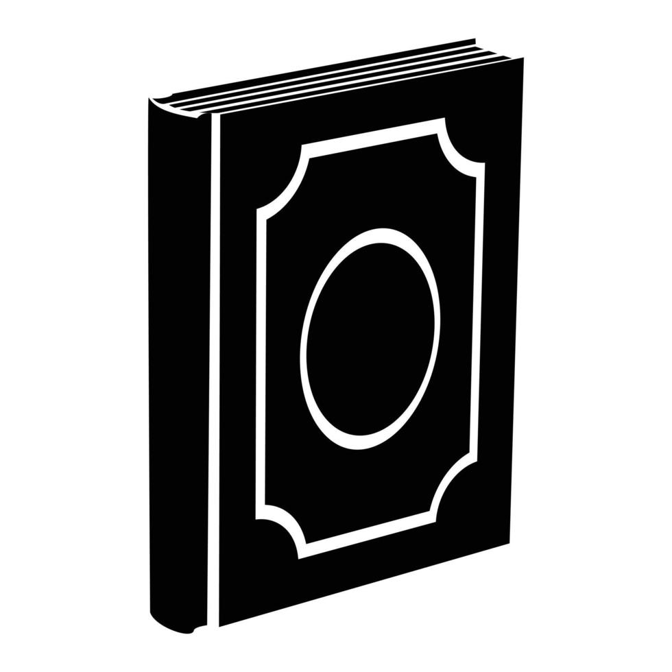 libro vertical negro simple icono vector