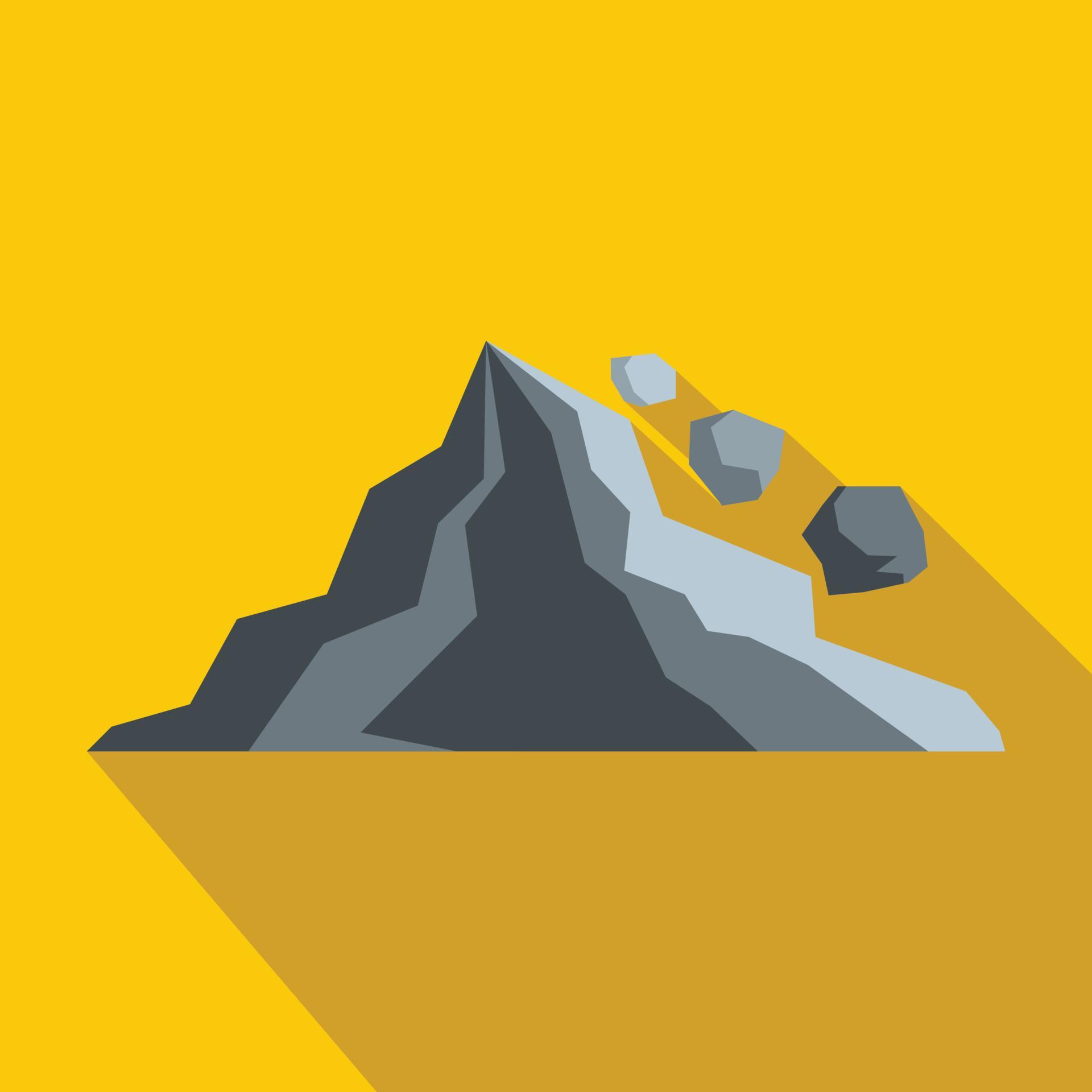Rockfall icon in flat style 14154257 Vector Art at Vecteezy