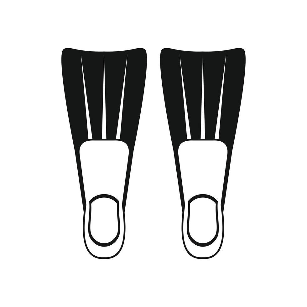 Flippers for diving icon, simple style vector