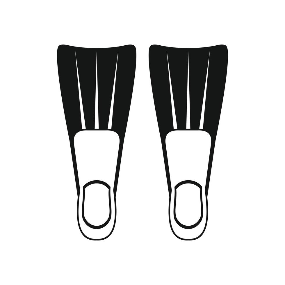 aletas para icono de buceo, estilo simple vector