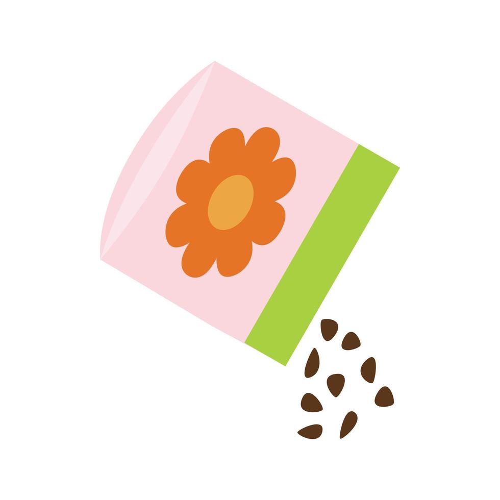 Small bag of flower seeds icon, isometric 3d style vector