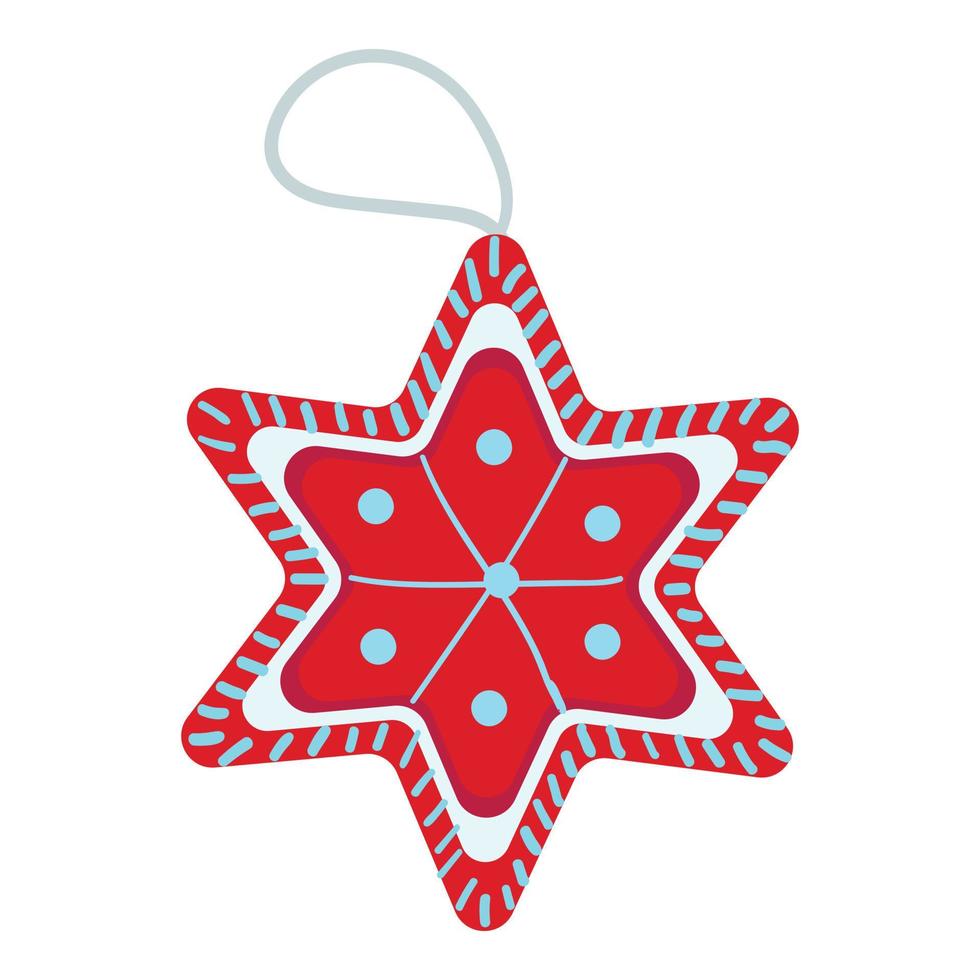 vector de dibujos animados de icono de juguete de árbol de Navidad estrella. decoración de invierno