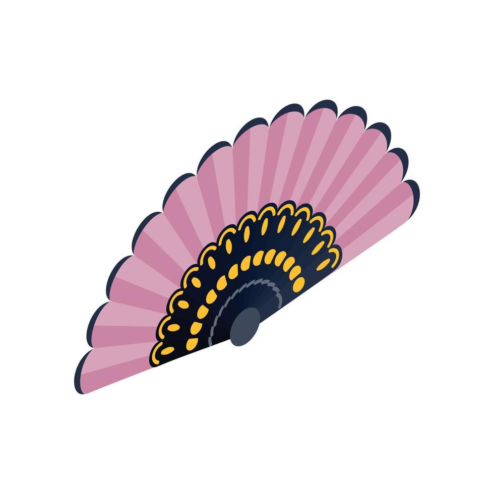 Spanish fan icon, isometric 3d style o vector