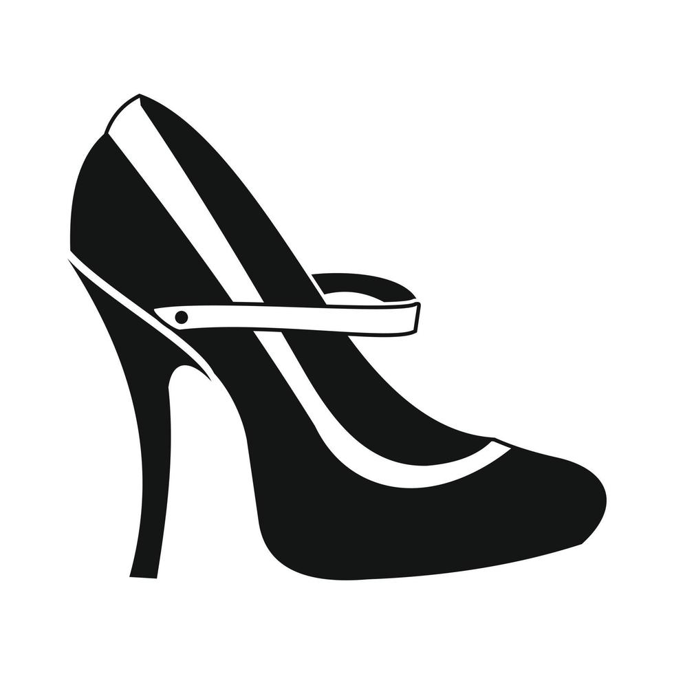 Red high heel shoes icon, simple style vector