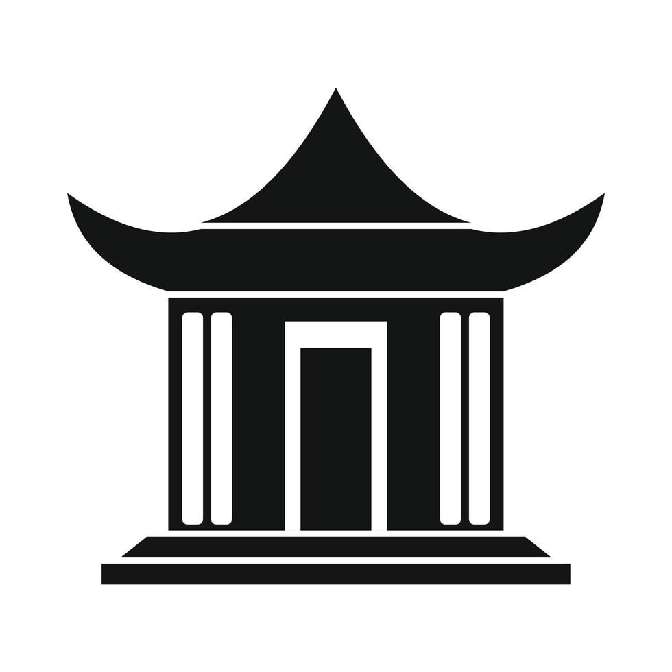 icono de la casa china tradicional, estilo simple vector