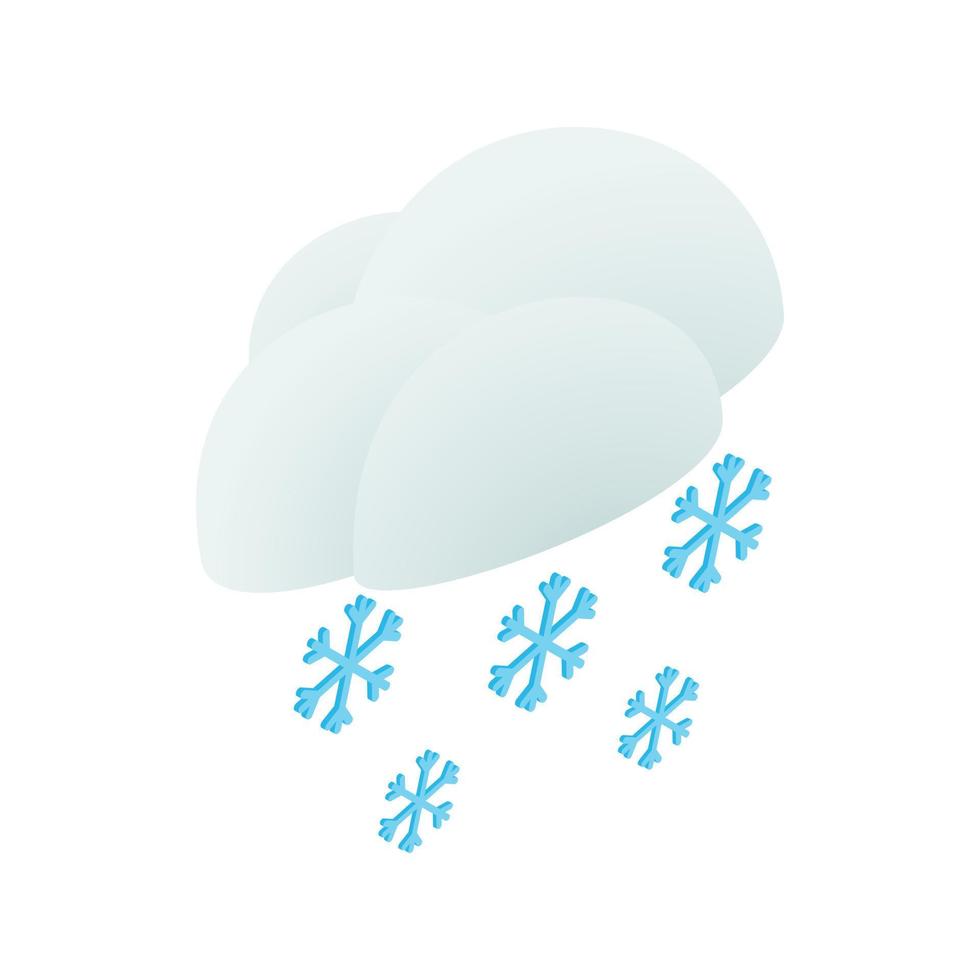 Cloud and snowflakes icon, isometric 3d style vector