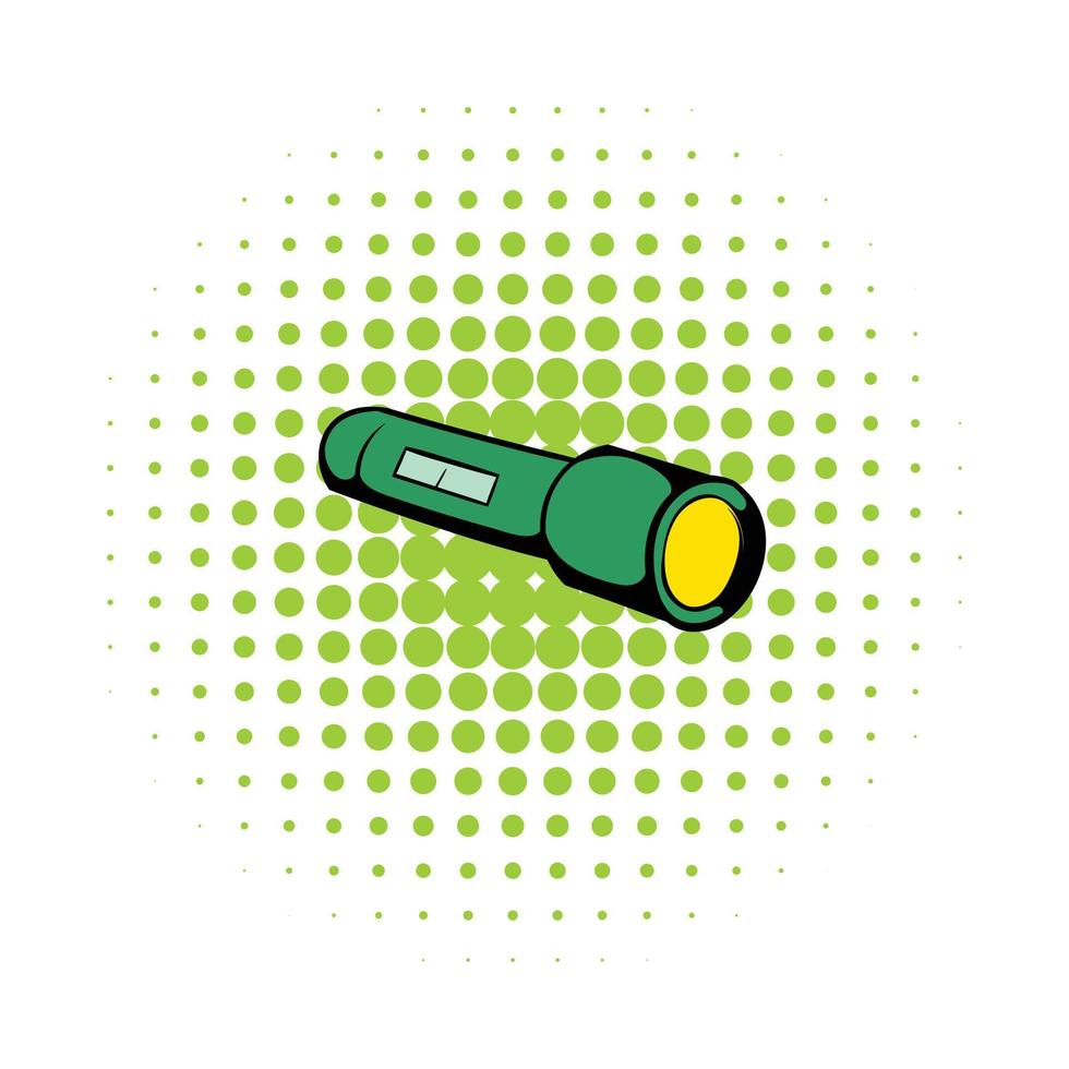 Flashlight icon, comics style vector