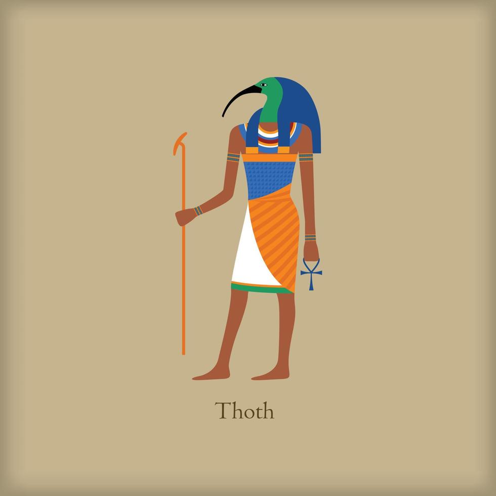 thoth - dios de la sabiduría y el icono del conocimiento vector