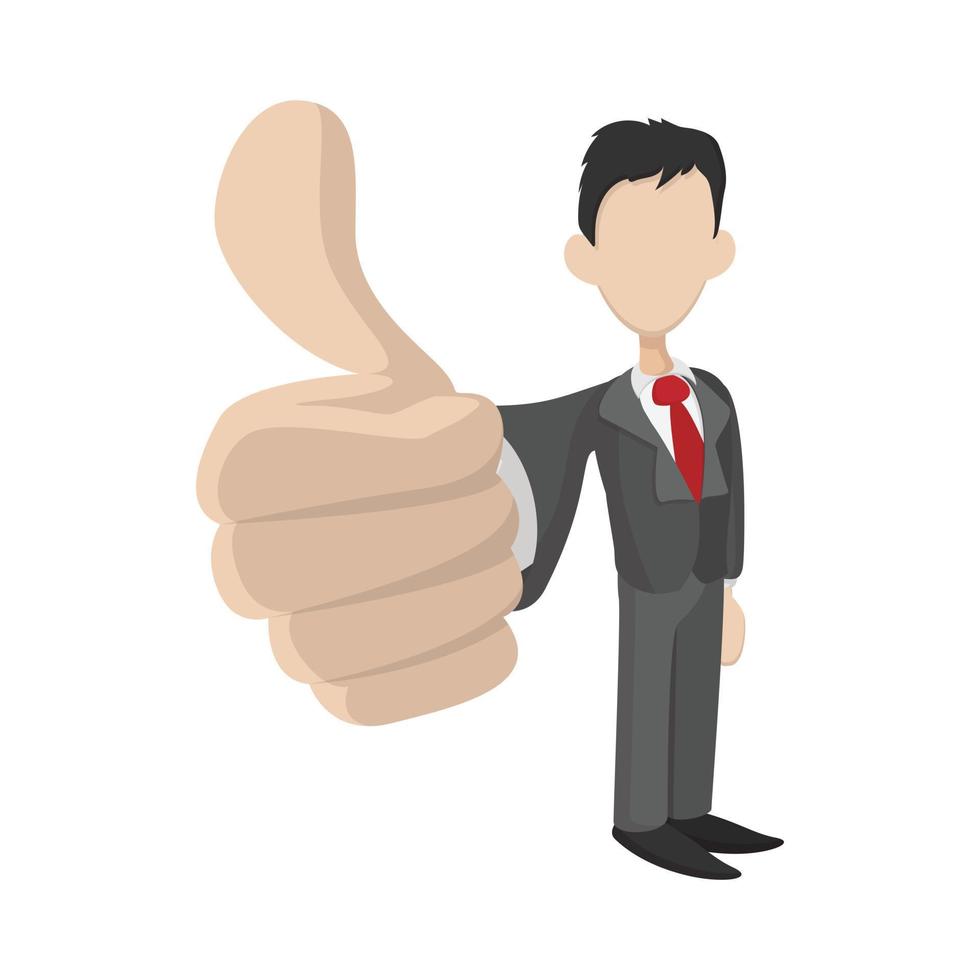 Businessman holding his thumbs up icon vector