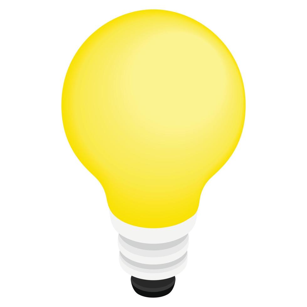 Light bulb icon, isometric 3d style vector