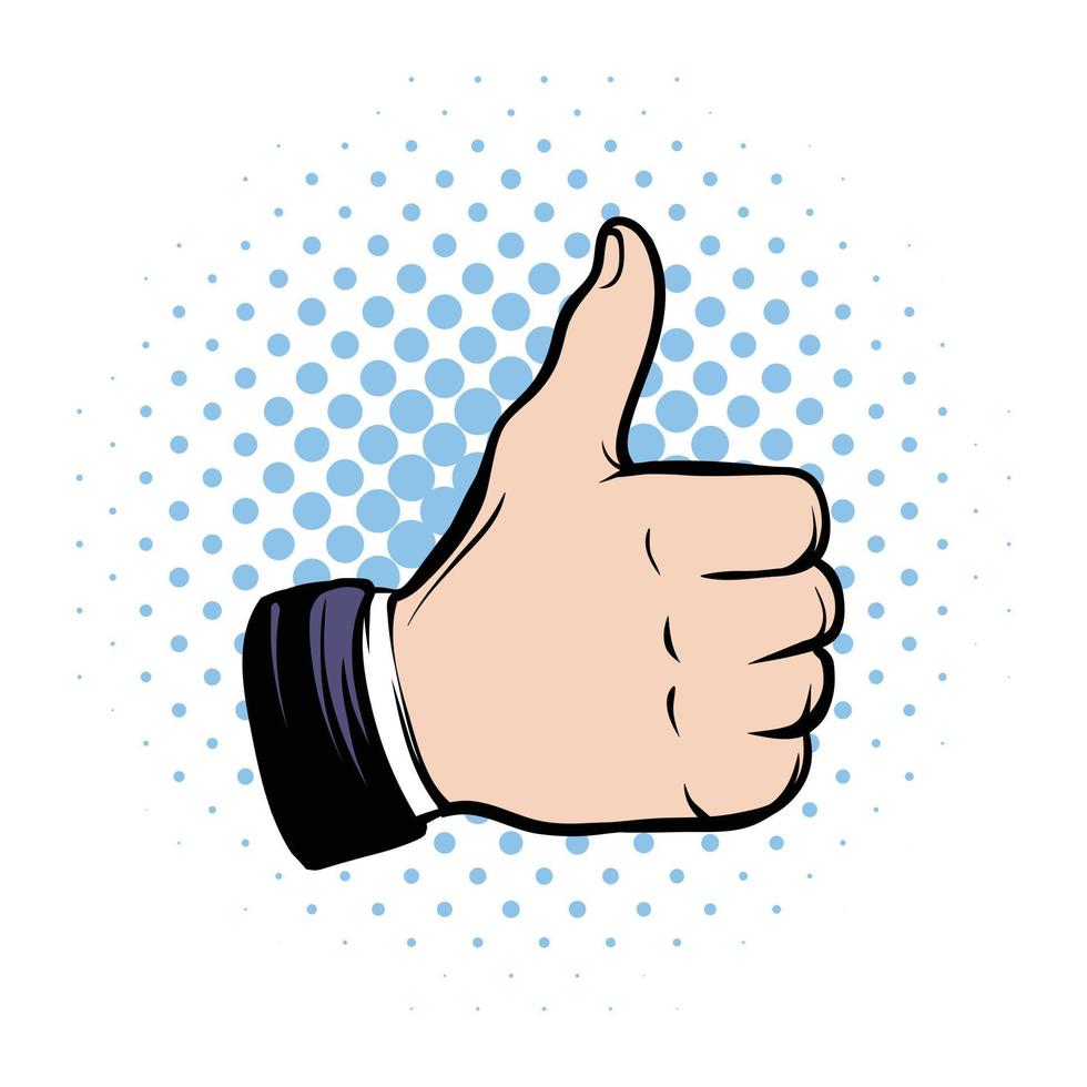 Hand doing a thumb up comics icon vector