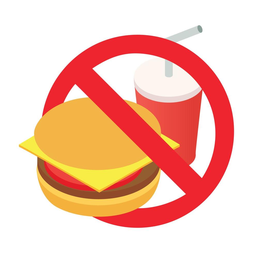 Barring a burger and soda 3d isometric icon vector