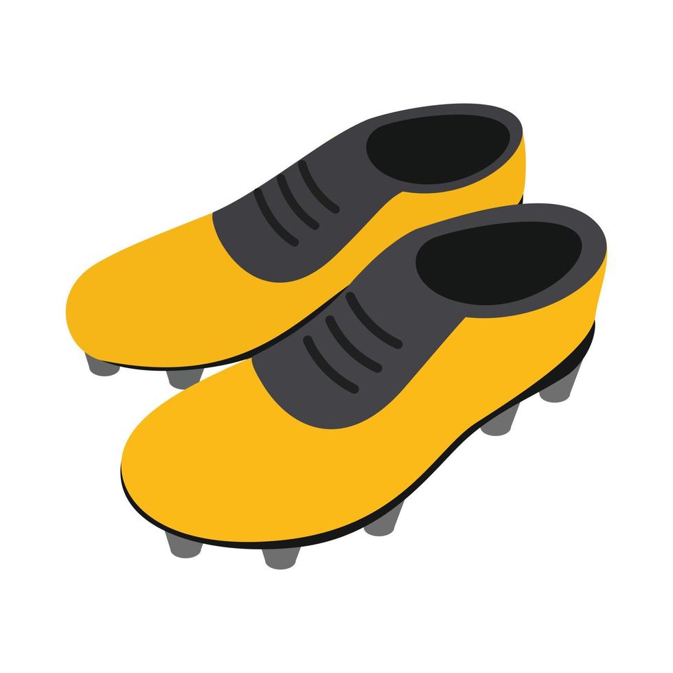 fútbol, zapatos, isométrico, 3d, icono vector