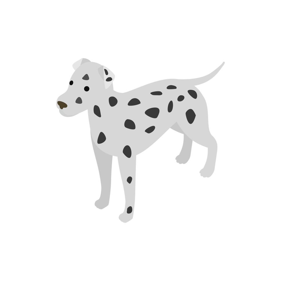 icono de perro dálmatas, estilo 3d isométrico vector