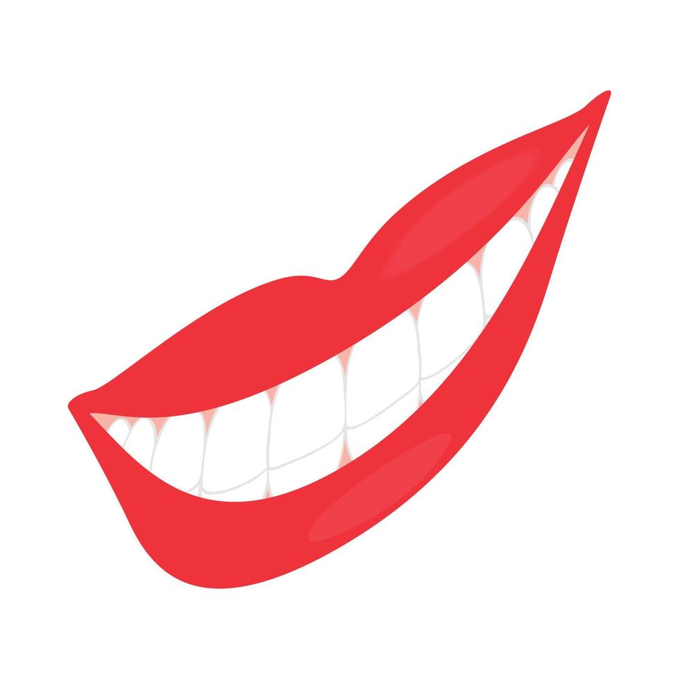 Smiling mouth with healthy teeth icon vector