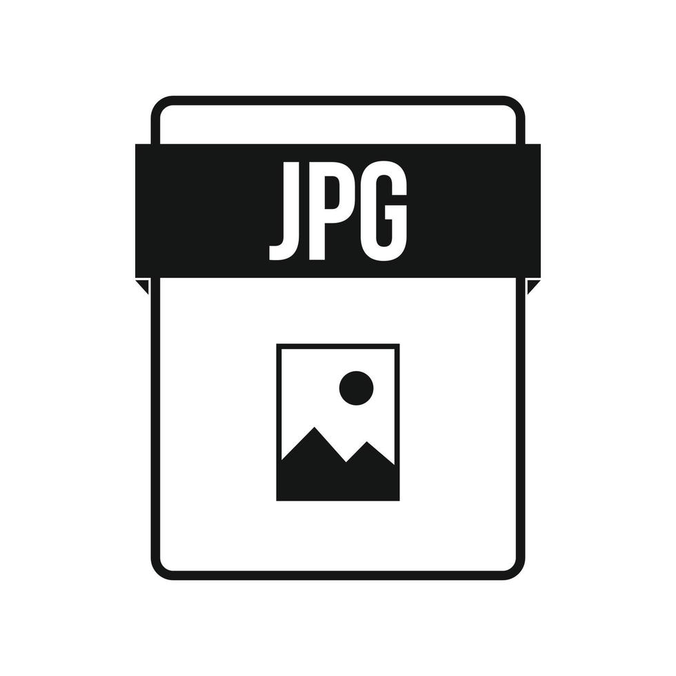 JPG file icon, simple style vector