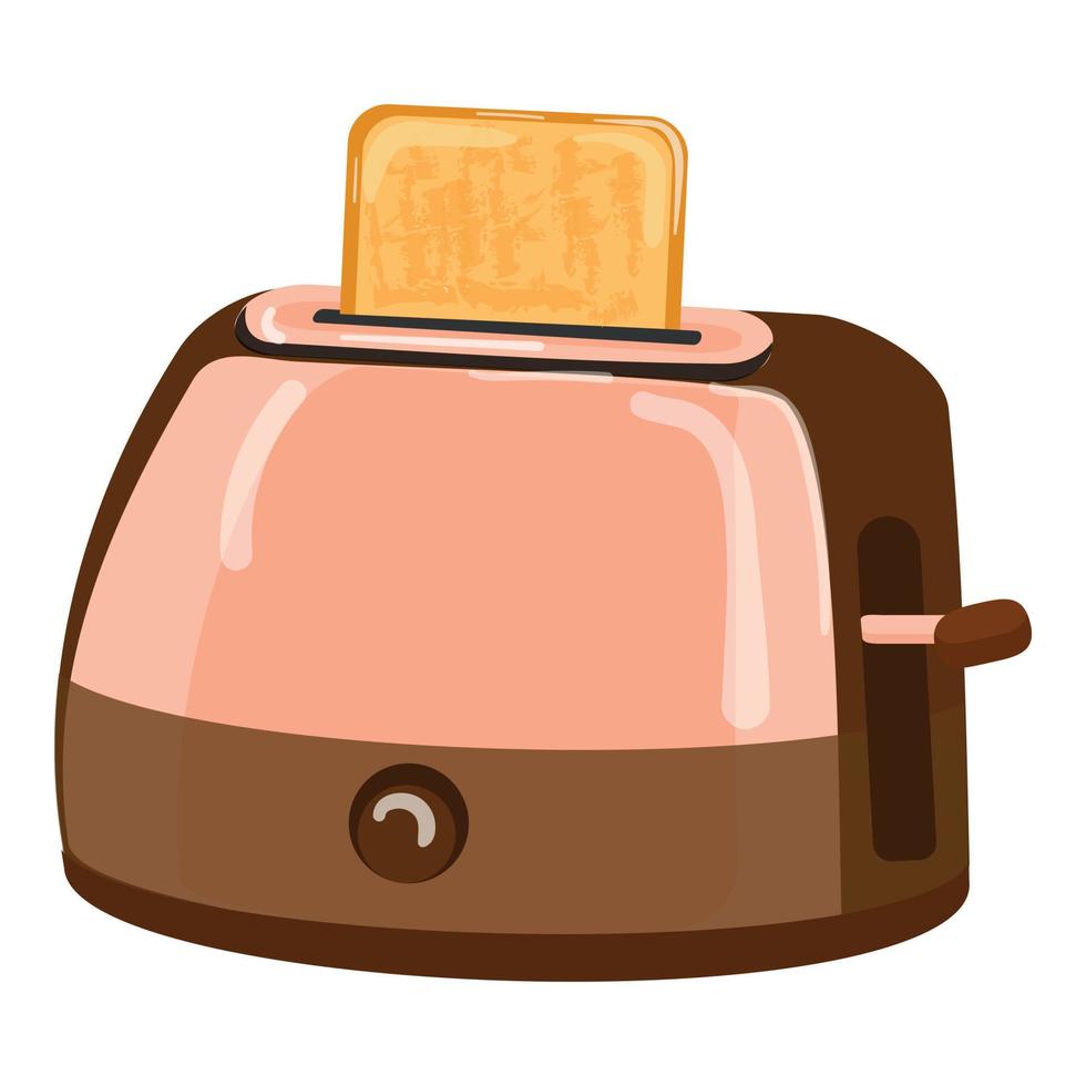 vector de dibujos animados de icono de tostadora de desayuno. maquina para hacer pan