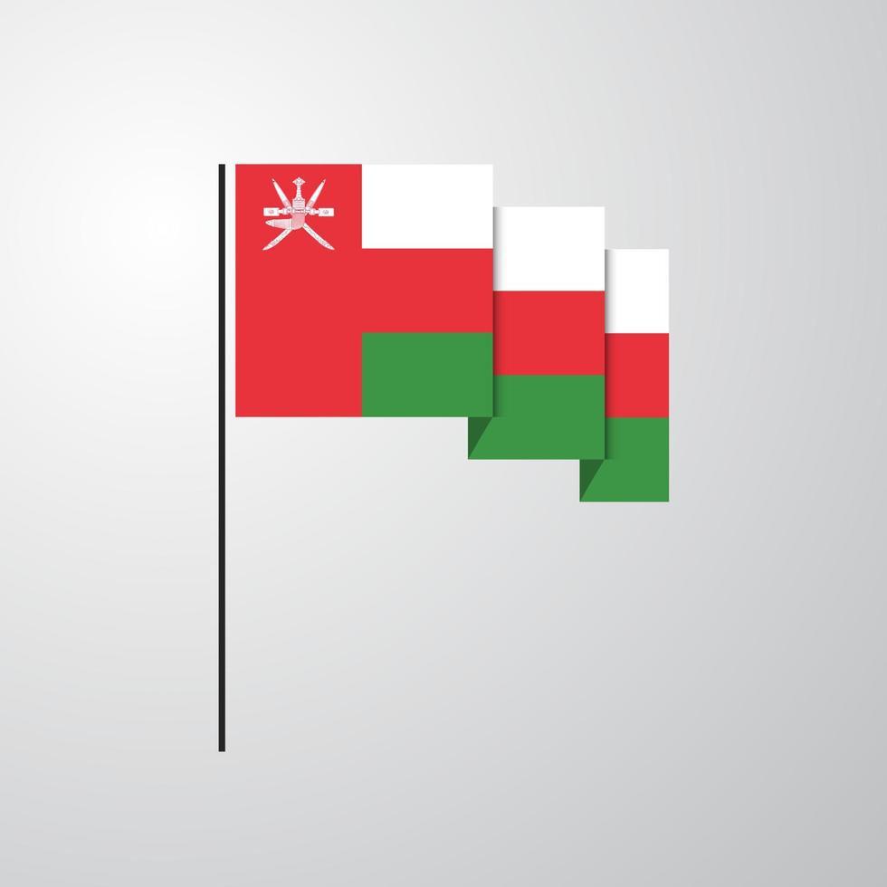 Oman waving Flag creative background vector