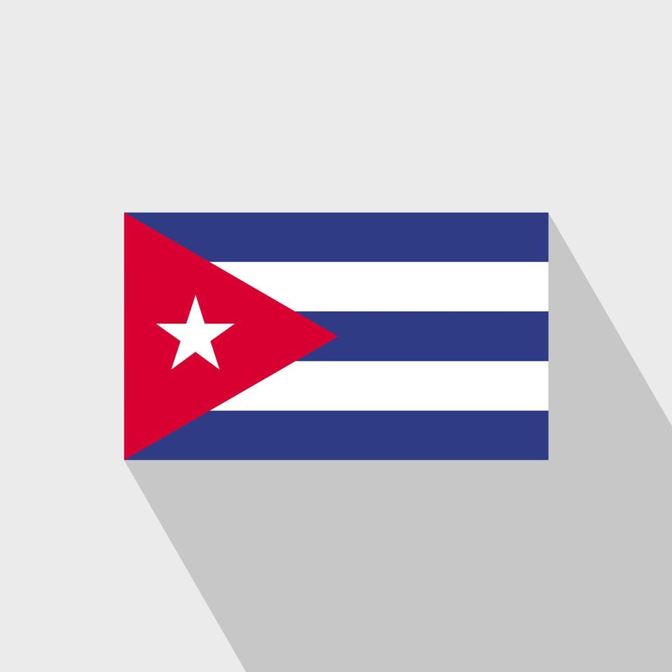 Cuba flag Long Shadow design vector