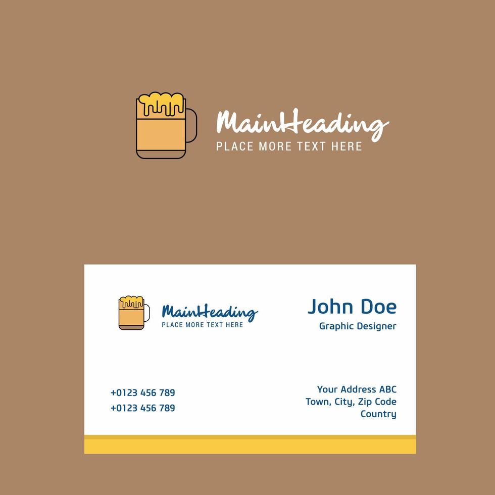 Beer logo Design with business card template Elegant corporate identity Vector