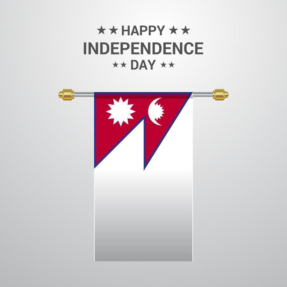 Nepal Independence day hanging flag background vector