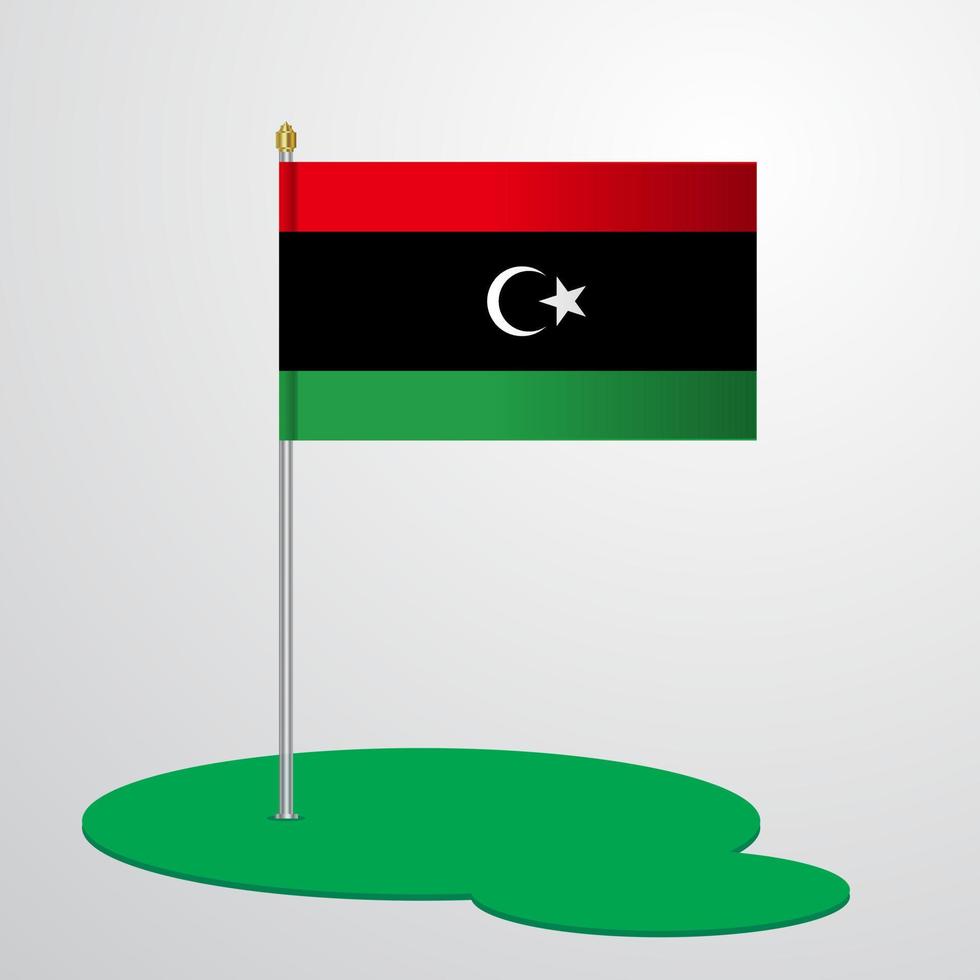 Libya Flag Pole vector