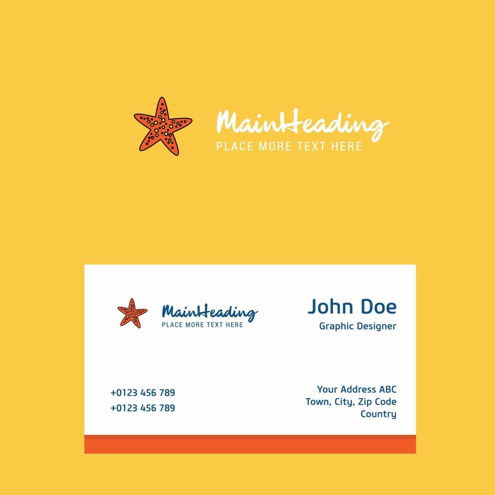 Star fish logo Design with business card template Elegant corporate identity Vector