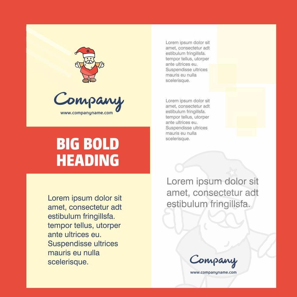 Santa clause Company Brochure Title Page Design Company profile annual report presentations leaflet Vector Background