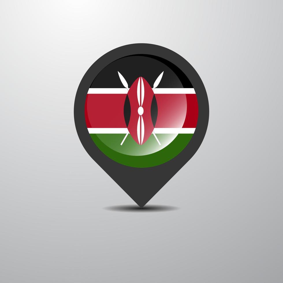 Kenya Map Pin vector