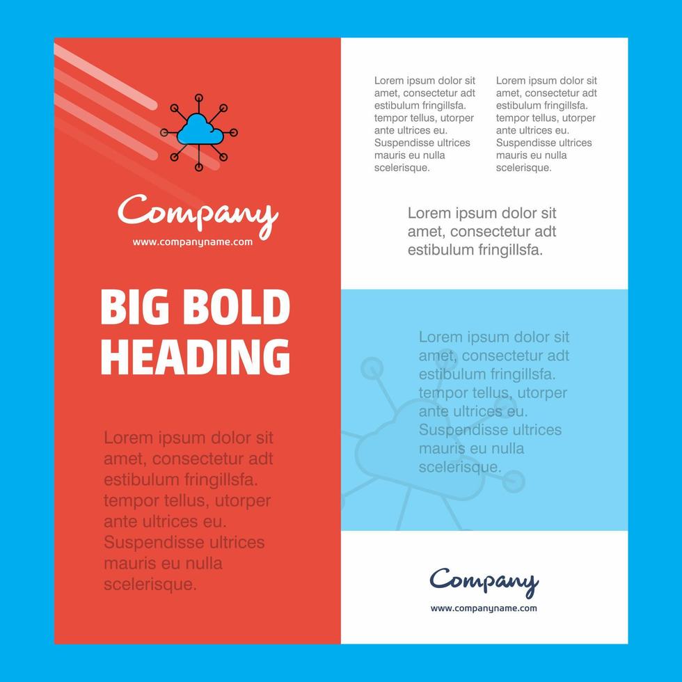 Cloud network Business Company Poster Template with place for text and images vector background