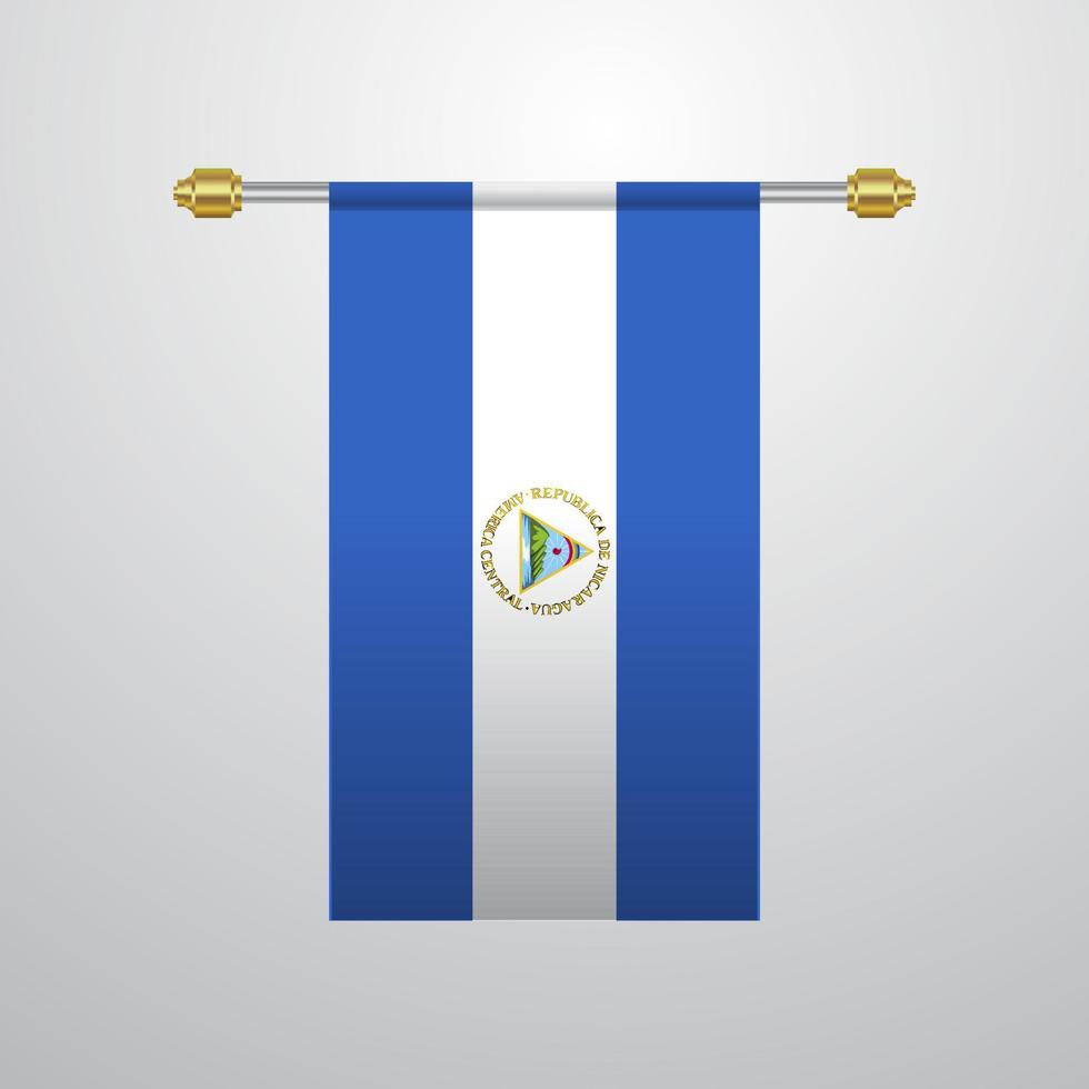 Nicaragua hanging Flag vector