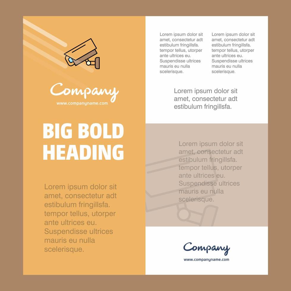 CCTV camera Business Company Poster Template with place for text and images vector background